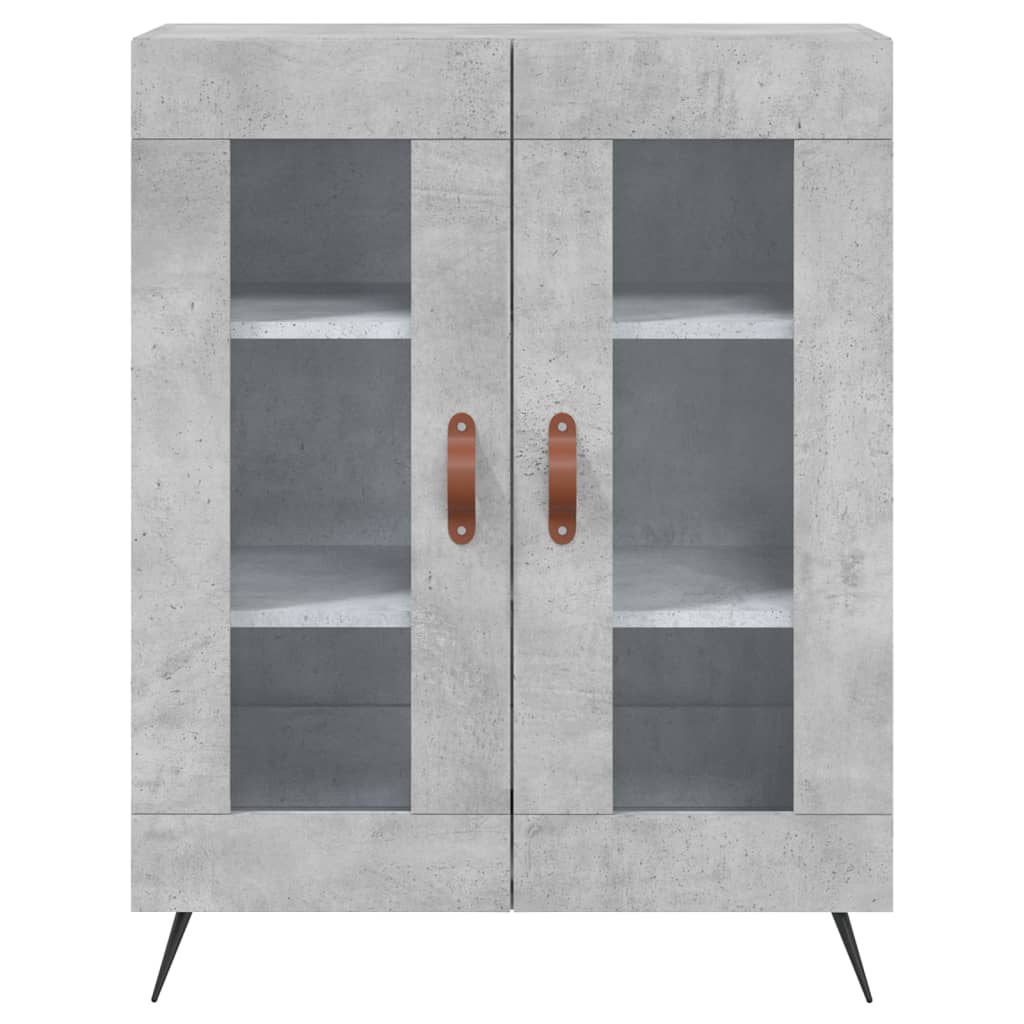 Vidaxl Witrynka, Szarość Betonu 69,5X34X180 Cm Materiał Drewnopochodny