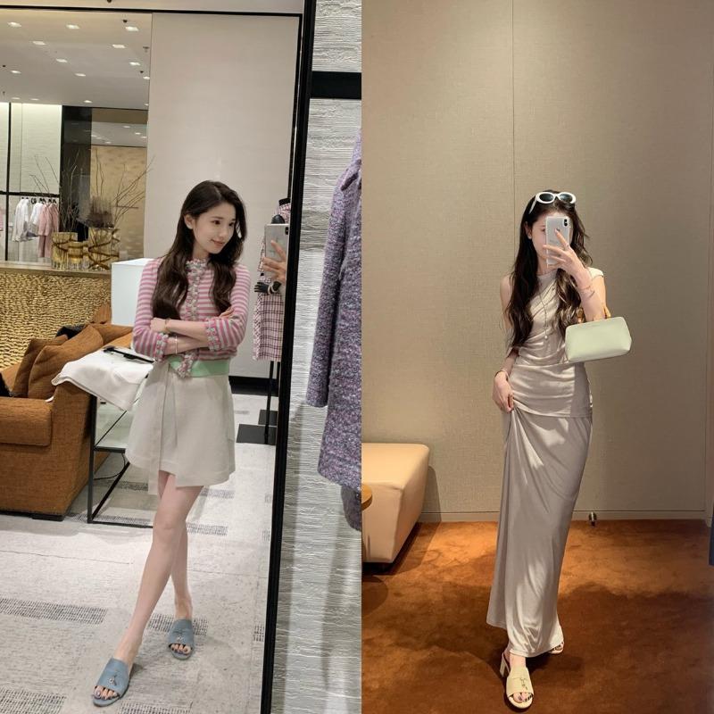 Sheepskin~ Height Increase 6.5cm High-heeled Slippers Women's Summer Wear Old Money Romantic Su Lock Thick-heeled Sandals