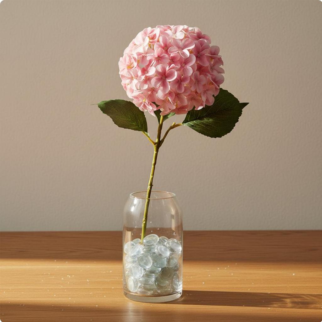 Fake Hydrangea Flower Reusable Artificial Hydrangea Stalk Long Stalk Fake Hydrangeas Real Feel Full Blooms for Table Centerpiece