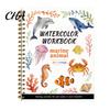 Floral And Daily Object Coloring Watercolor Book, Clean Bright Patterns Design, Thick Book for Kids Paper Multi-theme Paint Art Skill Development