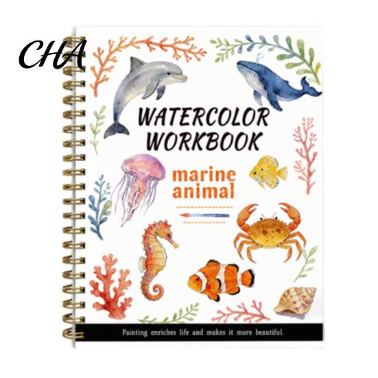 Floral And Daily Object Coloring Watercolor Book, Clean Bright Patterns Design, Thick Book for Kids Paper Multi-theme Paint Art Skill Development