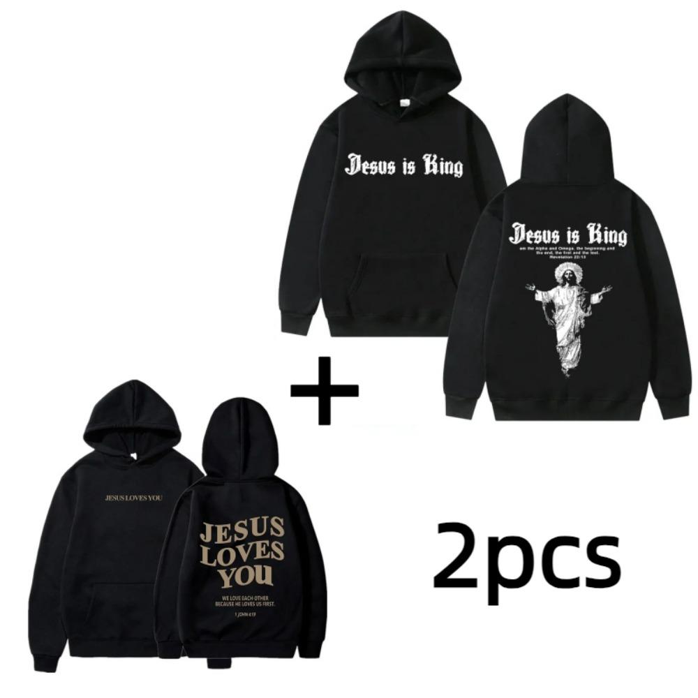 Jesus Print Pullover Hoodies Damen Hoodie Herbst Herren Streetwear Sweatshirt Unisex Kapuzenoberteile Kapuzenkleidung