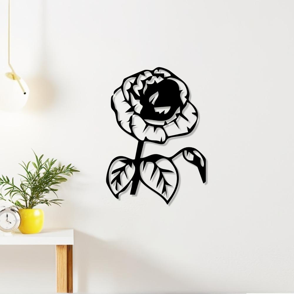 1pc Rose Metal Wall Art Romantic Floral Sculpture Gift for Valentine Wedding Bedroom Home Decor Rust Resistant