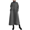 2025 A/W Japanese High-neck Wool Dress & Loose Coat for Women