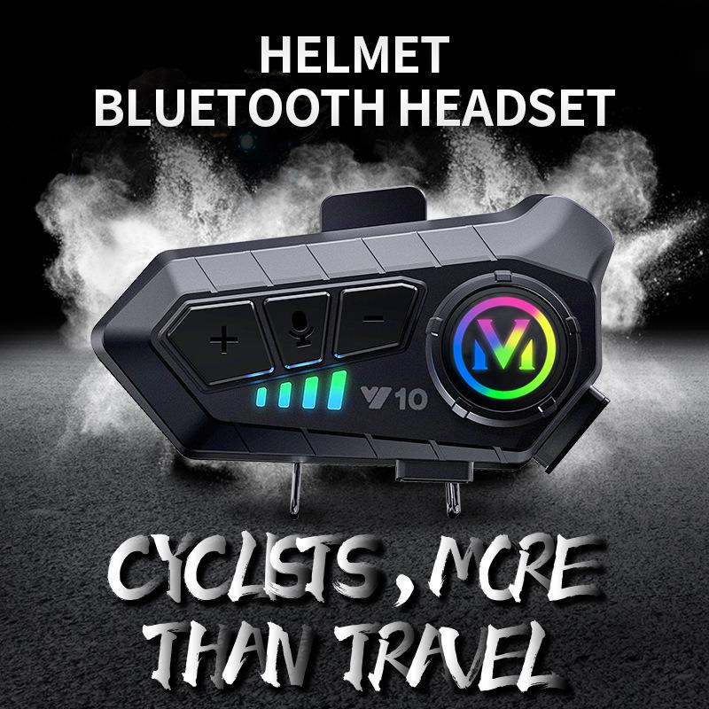 Y10 Bluetooth Helmet Headset - Waterproof, Noise-Cancelling Motorcycle Earphones Hard