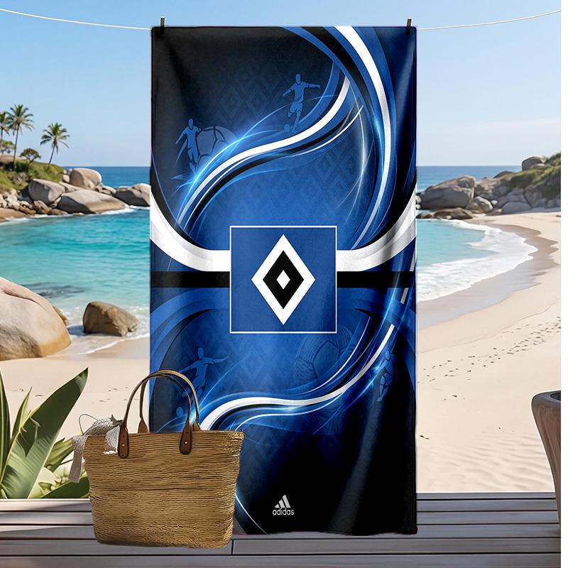Asciugamano da Spiaggia con Stampa Calcio Hamburger SV, Asciugamano Grande Morbido ad Asciugatura Rapida per Spiaggia Campeggio Nuoto
