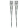 Day and Night - Day and Night Ground Spikes 2 Pcs Silver Galvanized Steel 12x12x89 Cm