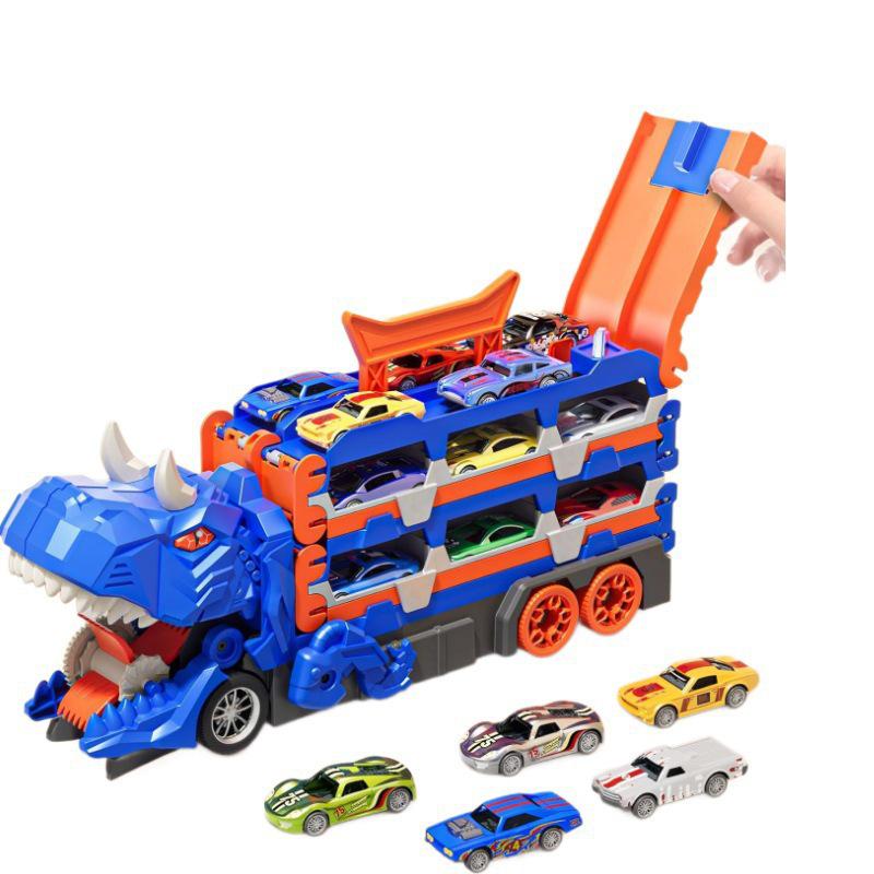 Dinosaur Deformation Toy Car Set - Triceratops & Tyrannosaurus Rex