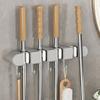 Strong Wall-Mount No-Drill Mop Holder Clip Hook for Bathroom & Kitchen