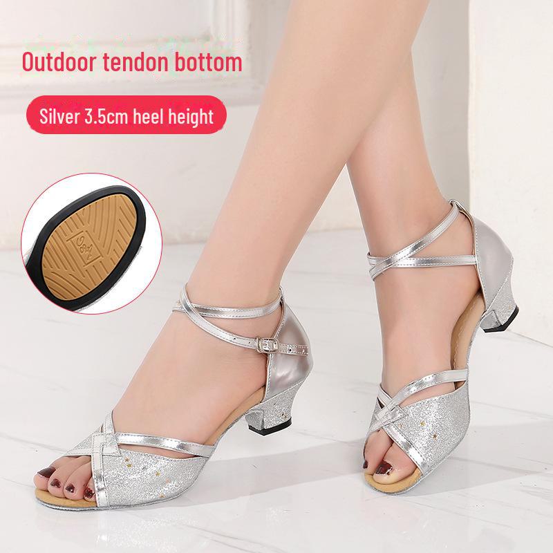 

Женская обувь для взрослых с мягкой подошвой для латиноамериканских и бальных танцев для танцев квадратной формы 37