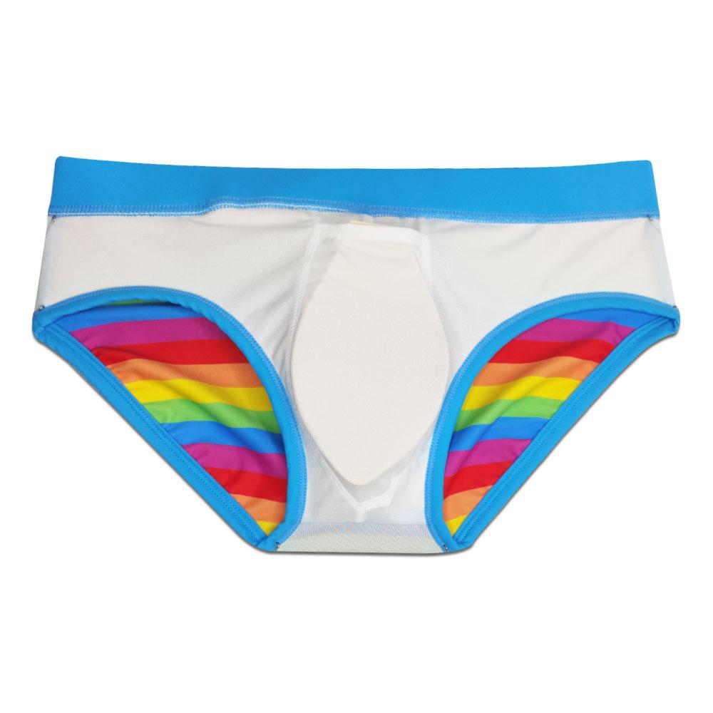 Men Swim Briefs Trunks Pride Day Strips Tight Fit Sexy Swimwear Beach Wear Tanning Surfing GYM