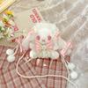 Handmade Lolita Hanging Ear Rabbit Bag Butterfly Bow Pearl Shoulder Design Strap