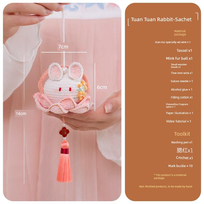 Mid-Autumn Festival Osmanthus Sachet DIY Handmade Bunny Perfume Bag Crochet Woven Material Kit National Style Pendant Portable