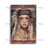 Artisian Native Girl Metal Sign Native American Tin Poster INDIAN Decorative Plate Wall Decor Garage Bar Pub Club Hotel Cafe