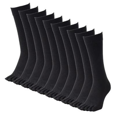 RENFRO Conjunto de Meias de Cinco Dedos de Algodão para Homem de Comprimento Médio e Tripulação, 10, Algodão, Desodorizante, Antibacteriano, Resistente a Odores, Preto, 25-28cm,