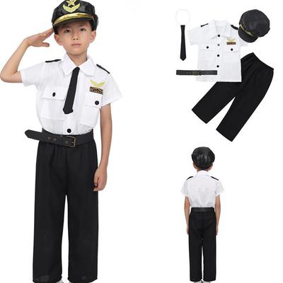 Kids Girls Police Officer Uniform Costume Cosplay Festival Party Dress Outfit