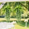 Realistic Plastic Vines 1/3/4Pcs Hanging Artificial Flower Decoration, UV Resistant Fake Fern & Floral Wedding Party Flowers Vine, Wall Faux