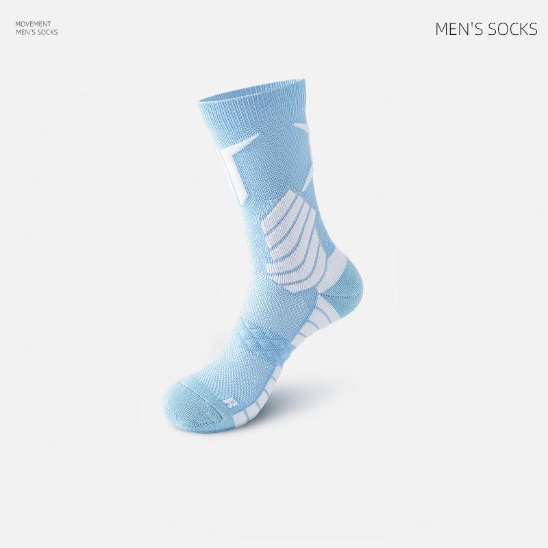 

Мужские длинные носки для бадминтона - Толстое махровое дно, Нескользящие, Элитные спортивные носки для бега, баскетбола и тренировок. One Size светло-синий