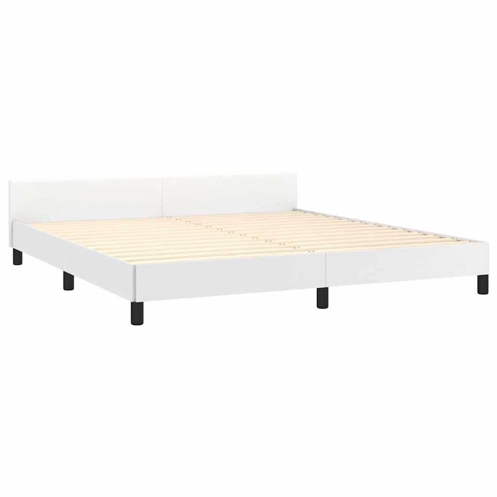Vidaxl Rama Łóżka Z Zagłówkiem Bez Materaca, Biała, 180X200 Cm