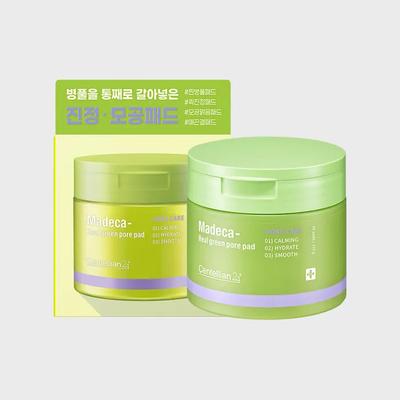 Madeca Real Green Pore Pad 60 Stück 1 Flasche Gräser-Essenz Beruhigend Reinigend Straffend Aufhellend