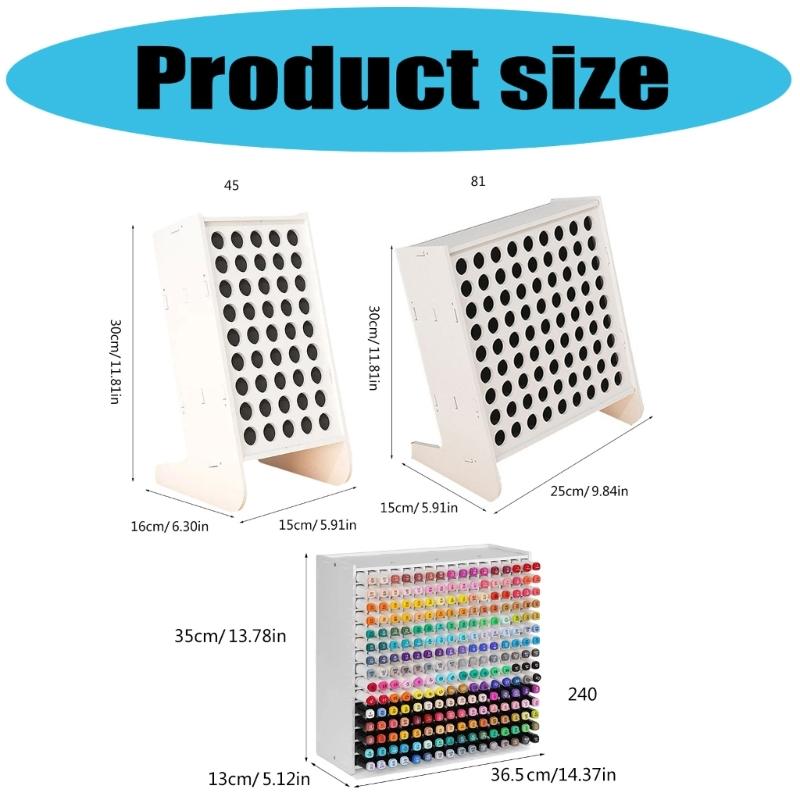 45/81 Slots Marker Storage Organizer Marker Storage Rack Tilted Marker Storage Holders Art Supplies for Student