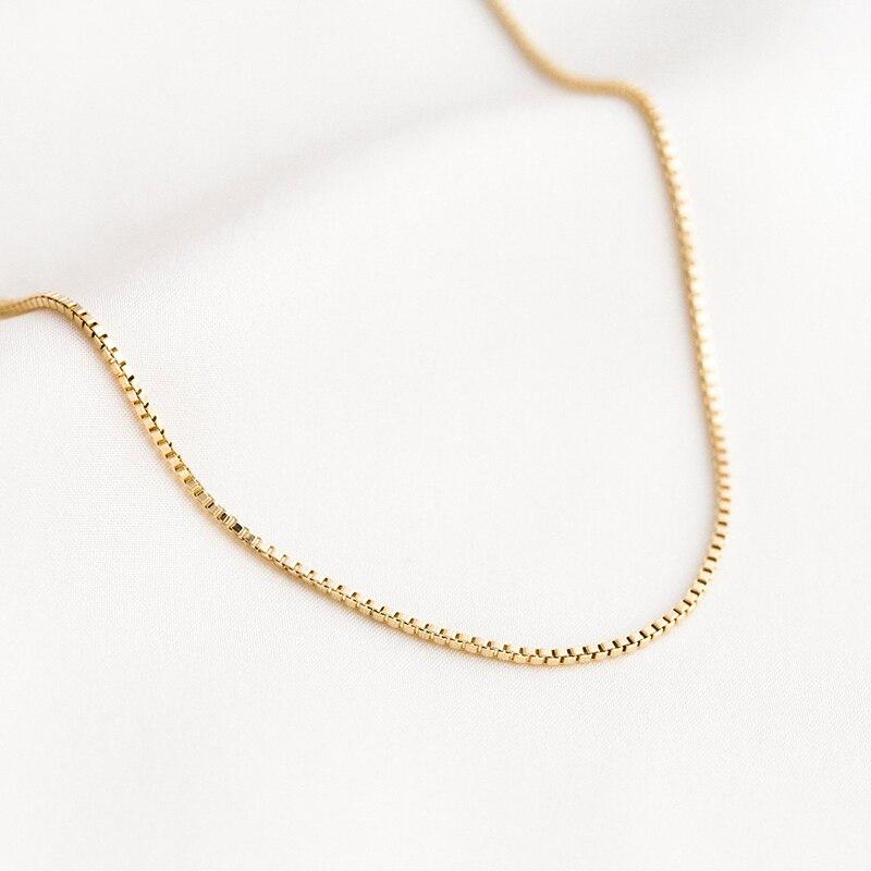 Gold Box Necklace for Women Choker 316L Stainless Steel Necklace Chain Simple Clavicle Chain Necklace Women Jewelry