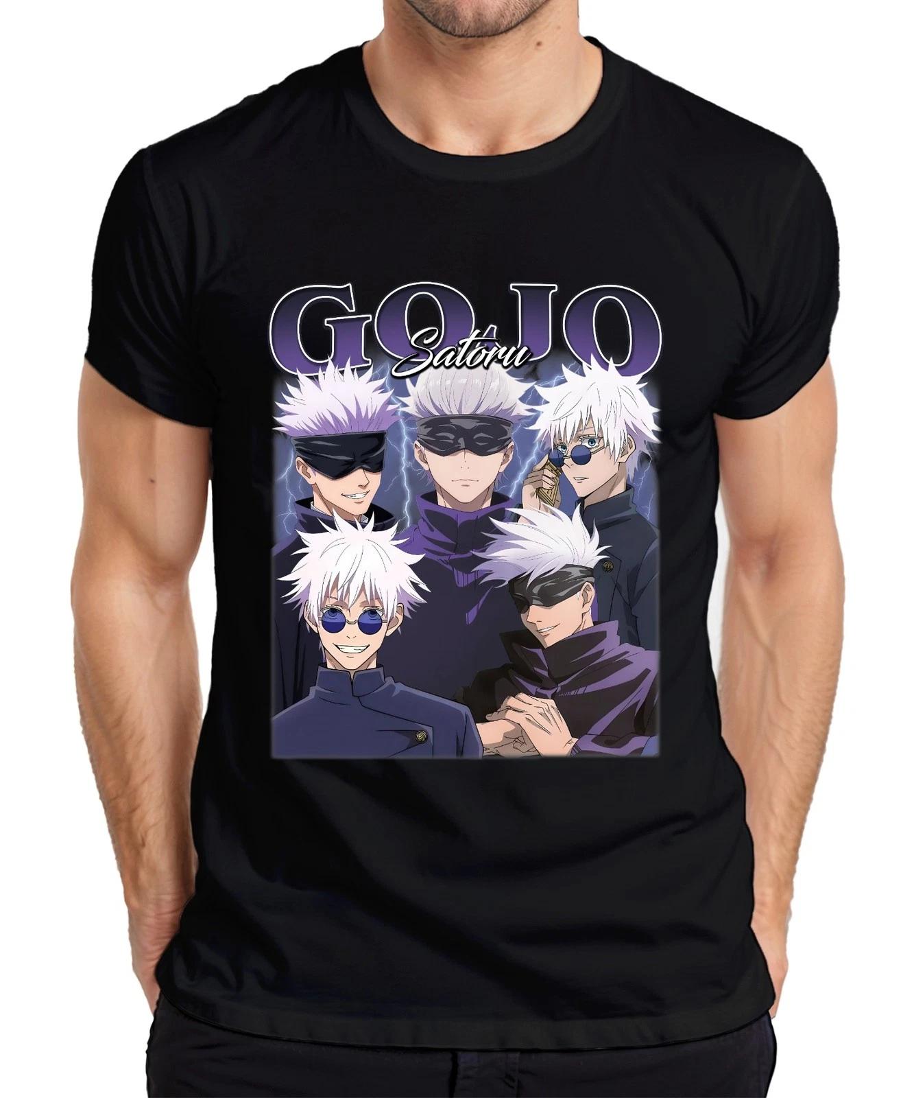 Gojo Satoru Jujutsu Kaisen Augenbinde weißes Haar Anime Geschenk Herren T-Shirt S