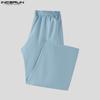 INCERUN 2-teiliges Herren-Set: Hemd mit Reverskragen, leicht transparent, langärmlig, mit weitem Bein und lange Hose