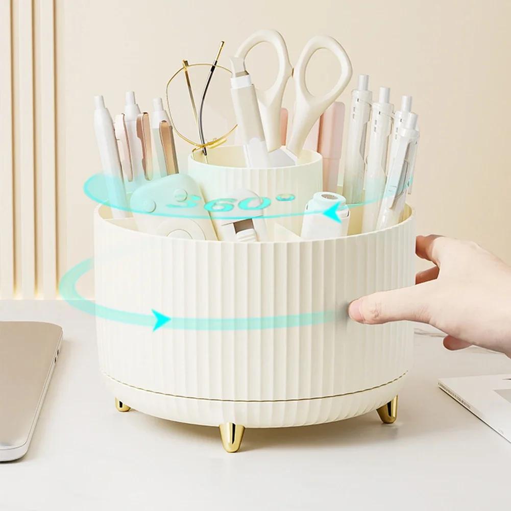 New Large Capacity 360 Rotating Makeup Organizer Desktop Cosmetic Storage Box Lipstick Makeup Brush Pen Holder for Bathroom