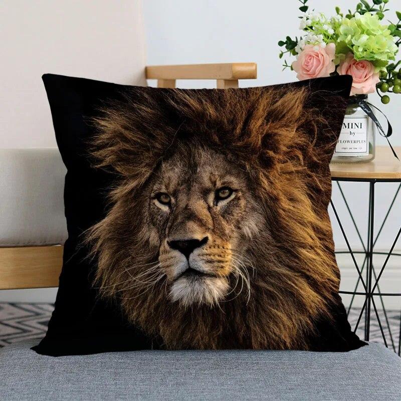 

Новое поступление, наволочка с изображением льва, украшение для дома, невидимая молния 45x45cm