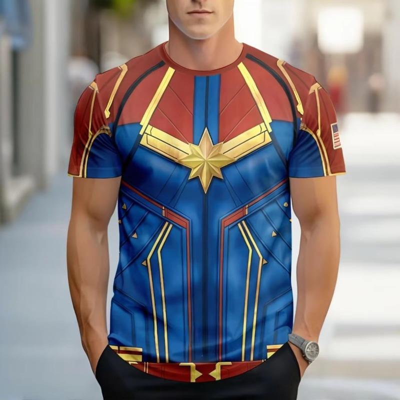 

Superhero 3d Printed Men T-Shirt Movie Themed Design Awakens Viewing Memories Round Neck Short Sleeve T shirt Men Tops Clothing S