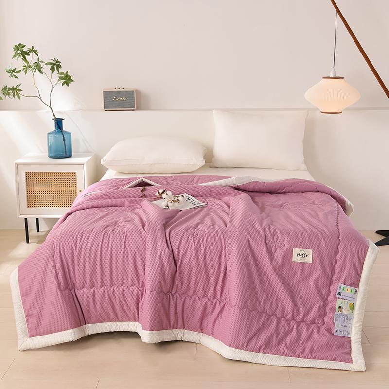 Simple Japanese Solid Color 1Pc Quilt Summer Soft Skin-friendly Air Conditioning Thin Quilt Home Travel Camping Thin Blanket