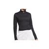 Nike T Shirts Women's Black Stand Collar Moderate Straight Fit CU5365-010