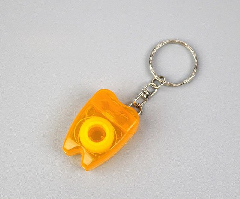 50pcs Dental Floss Tooth Keychain Portable Floss Roll Tooth-Shaped Key Chain Teeth Care Oral Clean Tool
