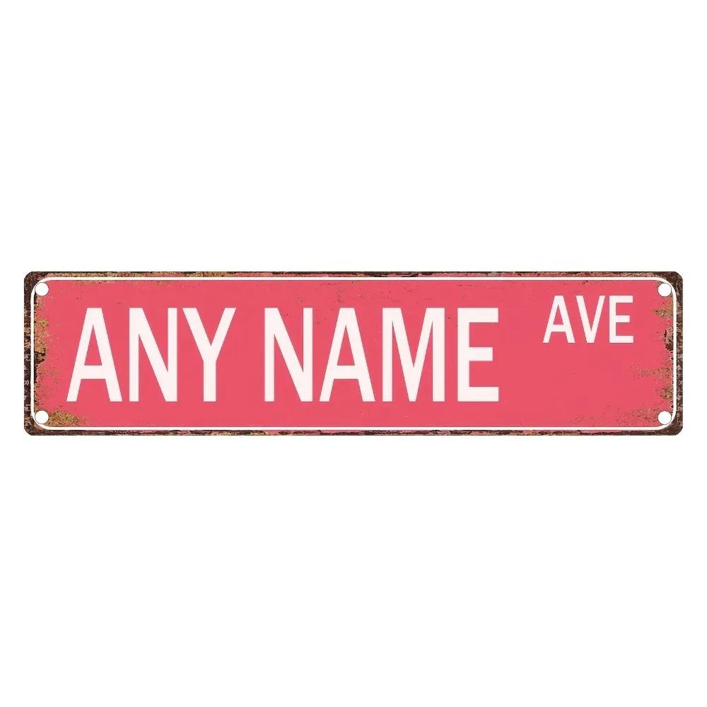 Personalized Retro Street Sign 15.75x3.94in Custom Metal Foil Wall Decor