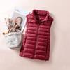 Women's Lightweight Down Vest, Korean Style, Stand-Up Collar, Slim-Fit, Sleeveless Jacket for Autumn and Winter.
