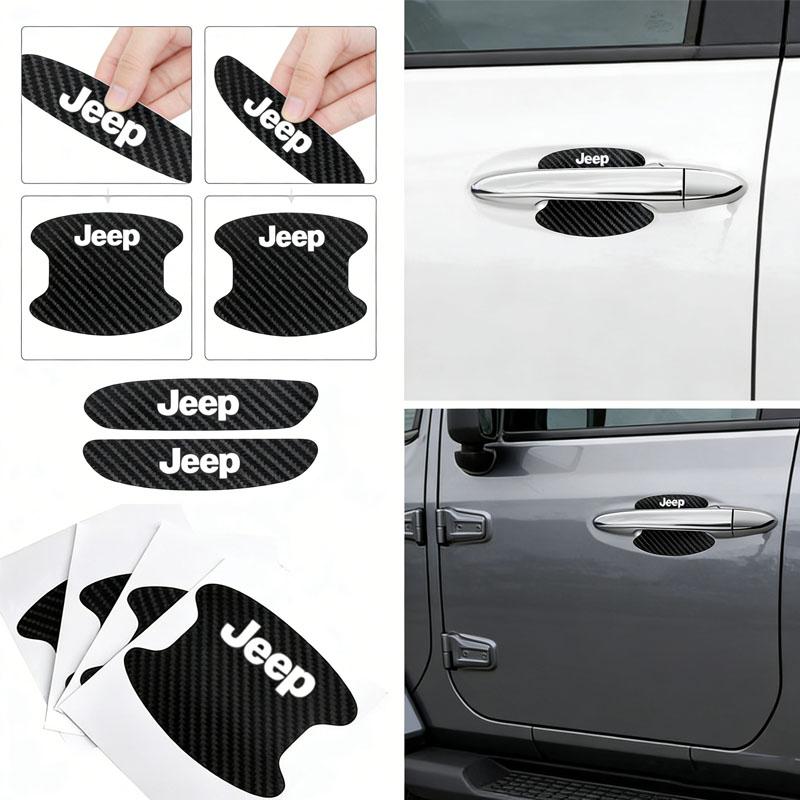 Car Door Handle Anti-scratch Sticker Emblem Badge for Jeep Wrangler JK Renegade Liberty Patriot Compass Grand Cherokee Rubicon AKU1