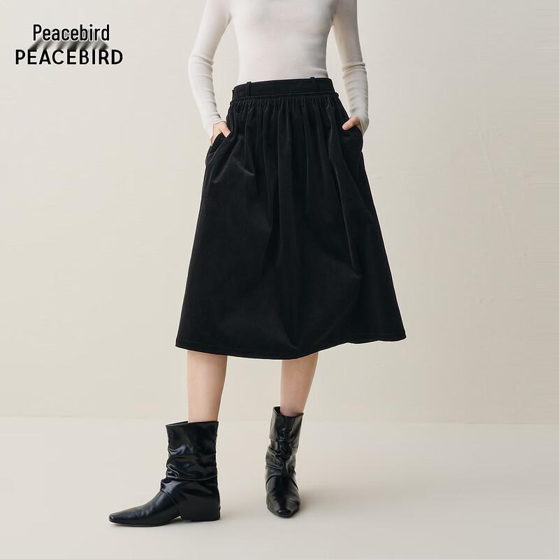 PEACEBIRD Women s Corduroy A-Line High-Waist Midi Skirt L