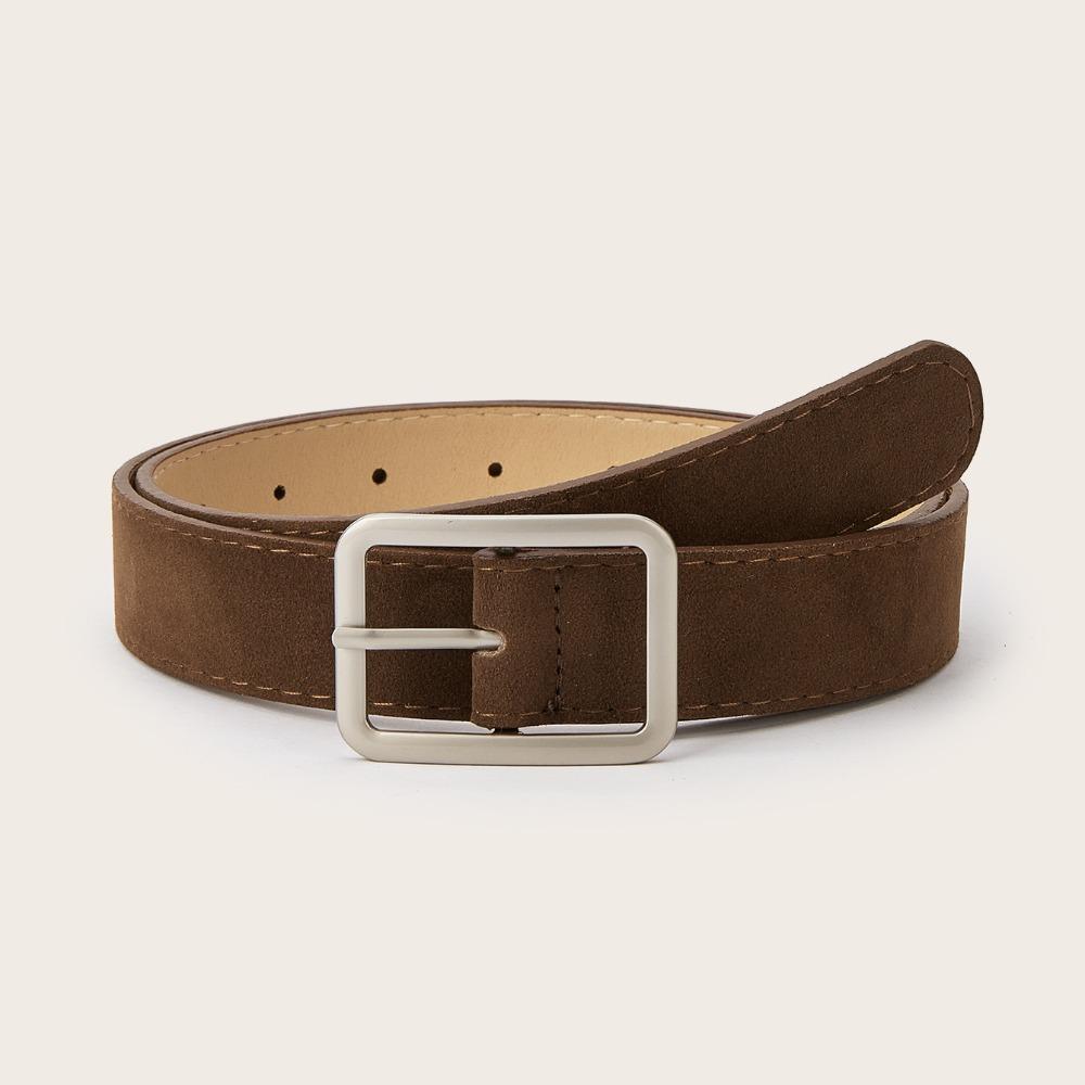 Trendy Pin Buckle Suede Leather Belt Casual Luxury Design Business Waist Belt Retro Waistband For Women