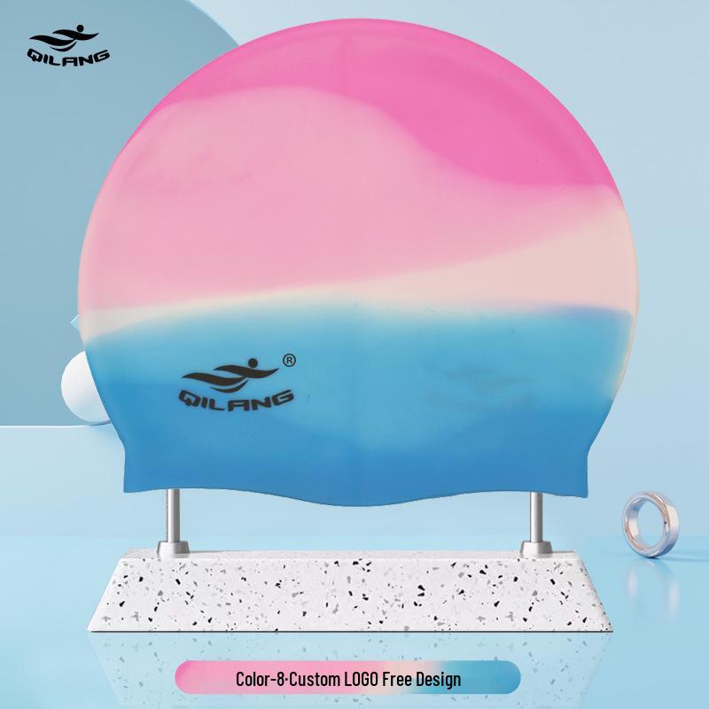 Qilang Wasserdichte Silikon-Badekappe für Erwachsene & Kinder - 50g, Langhaar-kompatibel, Kundenspezifisches Logo verfügbar