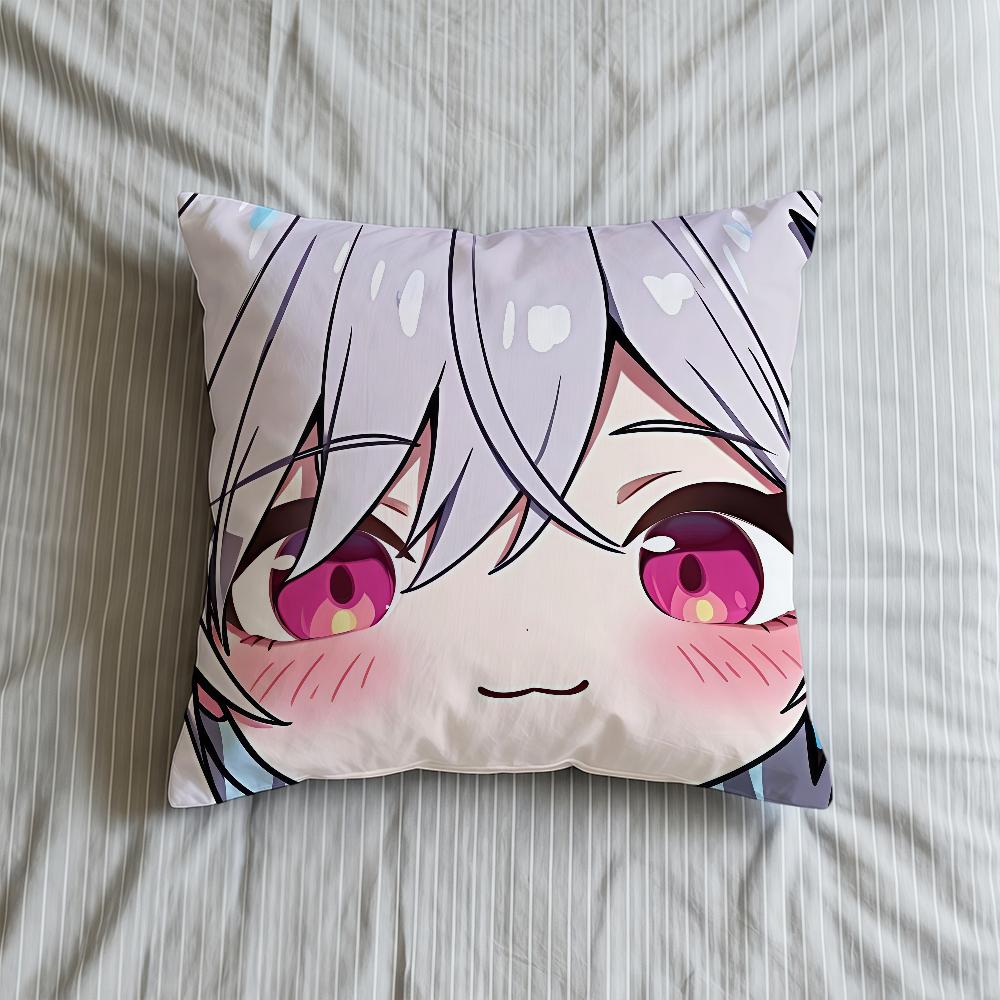 Face Impact Cushion Cover Soft Case Genshin Sofa Living Game Room Home Comfortable Office Decor Protective Q Cute Pillow