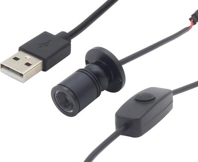 Audiophile USB Powered Small Spotlight USB Type A Plug Light Bulb Color LED Showcase Lighting Backlight Angle Adjustment Light Adjustment Black 2m