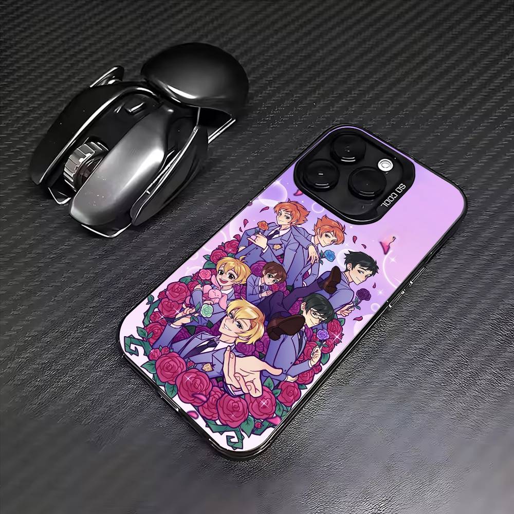 O-Ouran High School  Anime Host C-Club  Phone Case For iPhone17,16,15,14,13,12,11 Plus,Pro Max Colored Silver Plate Inside Cover