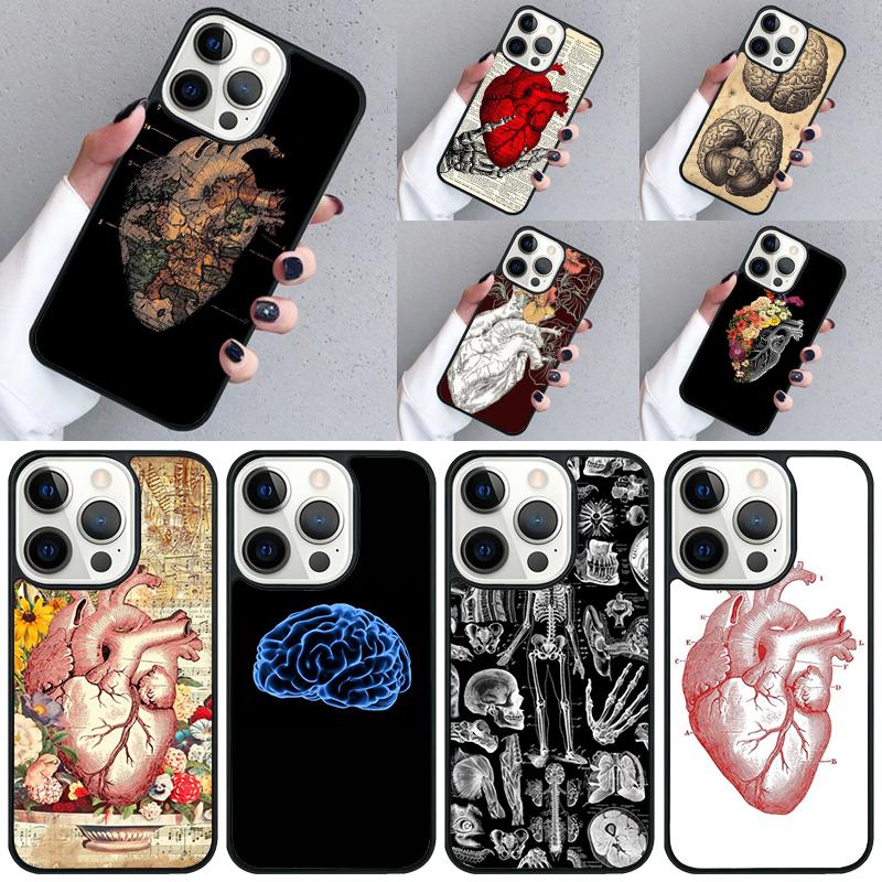 Menschliches Herz Anatomie Handyhülle Für iPhone 17 Air 16 16e 15 13 14 Pro Max 11 12 Plus 2022 MAX Hülle Cover coque