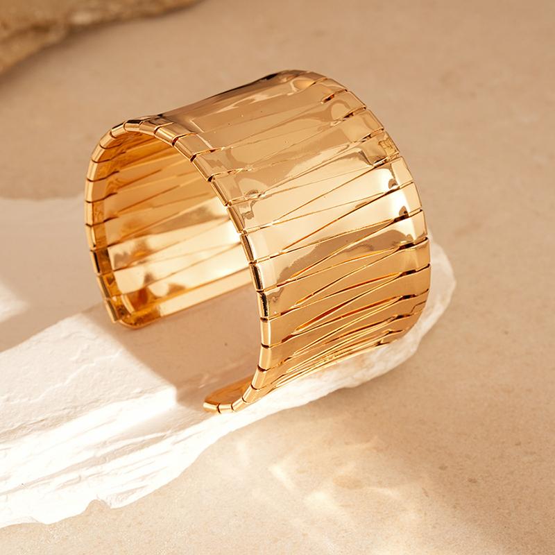 Punk Metal Bracelets For Women Men Geometric Cuff Bangles Personality Exaggerated Hand Jewelry