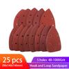 25pcs Self-adhesive Sandpaper Triangle Sander Sand Paper Hook Loop Sandpaper Disc Abrasive Tools For Polishing Grit 40-1000