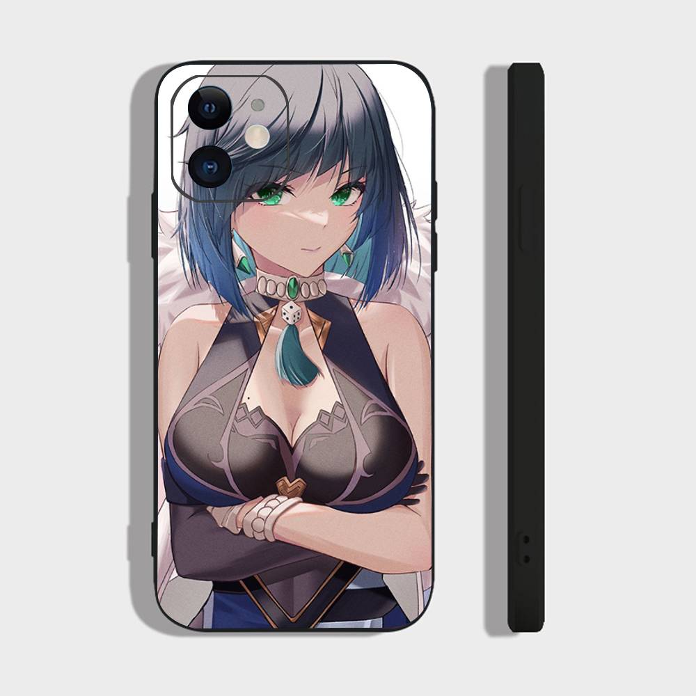 Yelan Anime Game Genshin Impact Phone Case For IPhone 17 Air 16 15 14 13 Pro Max 11 12 Black Silicone Cover
