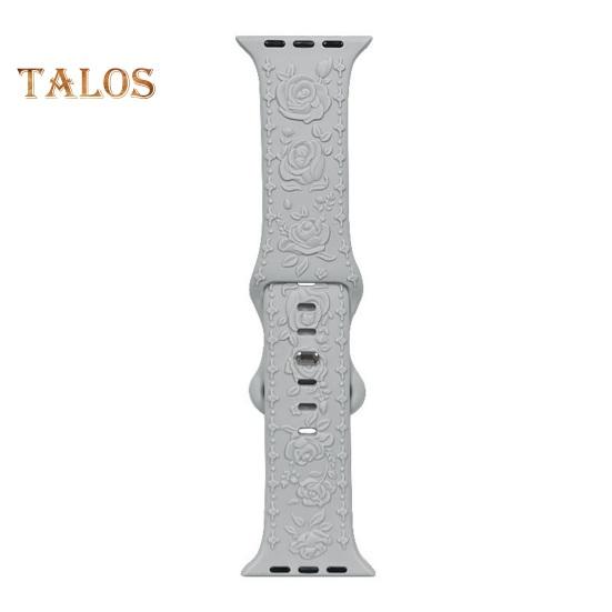 Grawerowany kwiatowy pasek do zegarka Odporny na zużycie, oddychający, przyjazny dla skóry, nieblaknący, grawerowany silikonowy pasek do zegarka 3D z kwiatowym wzorem do zegarka Apple Watch