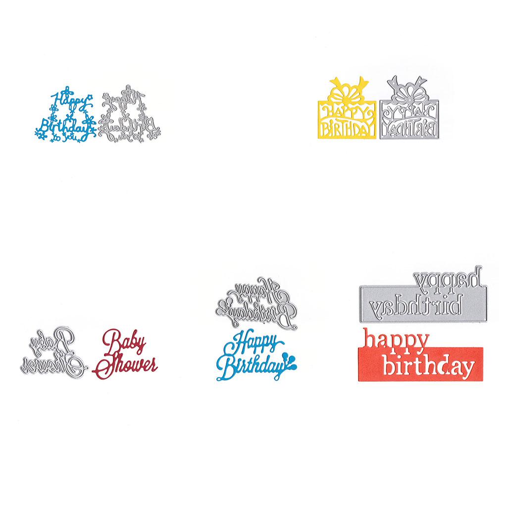 Happy Birthday Cutting Dies Embossing Stencil Mould DIY Scrapbook Photo Album Crafts