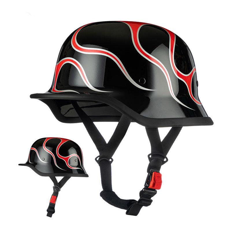 IBK Soldiers Vintage Half Helmets Men And Women Motorcycle Hareid Style Bucket Helmet Cruise Electric Vehicle Helmet